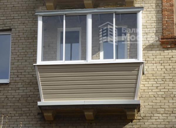 Расчет остекления балкона с выносом и крышей
