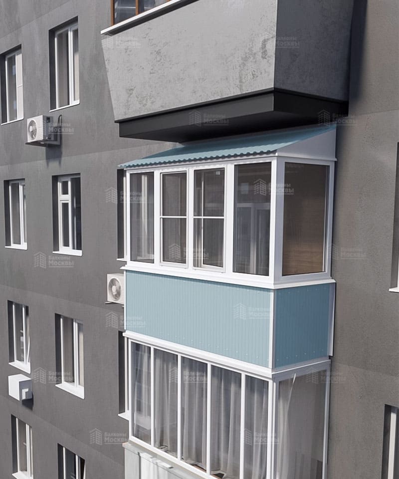 Отделка фасада балкона