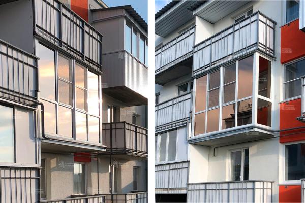  Балкон-витрина с панорамными стеклами и приватной тонировкой