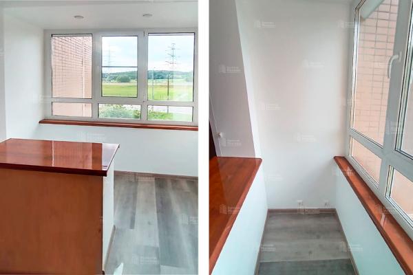 Европейский стандарт: теплое остекление и лаконичная отделка лоджии