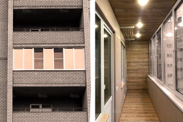 Кейс: Лоджия 8 кв.м под ключ: остекление, теплые полы + отделка ламинатом и ПВХ панелями 