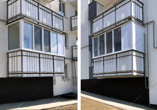 Остекление балкона 0,81х 3,48 м пластиковыми окнами Faust