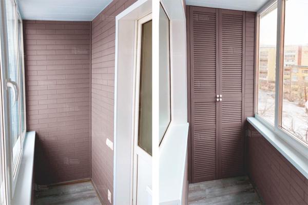 Остекление балкона с отделкой стеновым паркетом