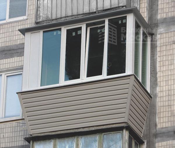 Остекление балкона с выносом (цена с пластиковыми окнами)