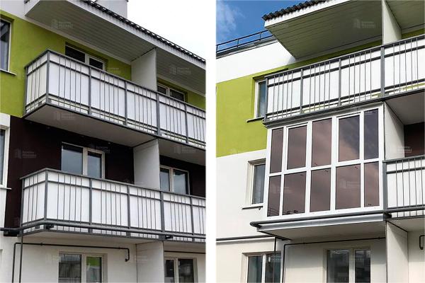 Остекление с тонировкой: Французский балкон с видом на город