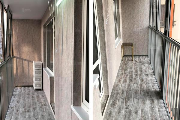 Отделка лоджии - керамическая плитка и ПВХ панели