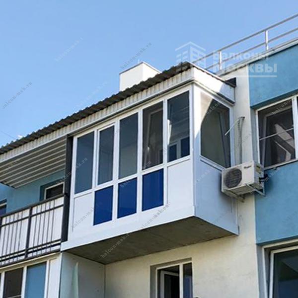 Панорамное остекление балкона  П-образ. 3.2х0.8. Француз с тонировкой.