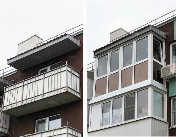 Панорамное остекление с тонировкой нижнего яруса