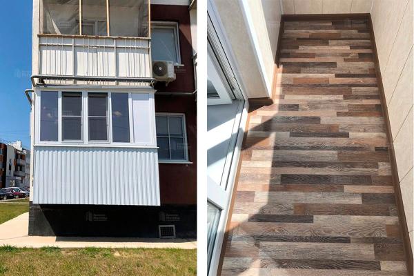 Ремонт балкона под ключ: Пакет Остекление + Теплый контур + Отделка