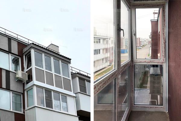 Теплое панорамное остекление балкона с тонировкой