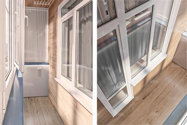 Тёплый контур: остекление балкона + отделка ПВХ и ламинатом