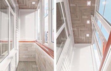 Цена на остекление с внутренней комбинированной отделкой