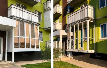 Остекление балкона с панорамным видом, зеркальной тонировкой и энергосберегающими стеклопакетами