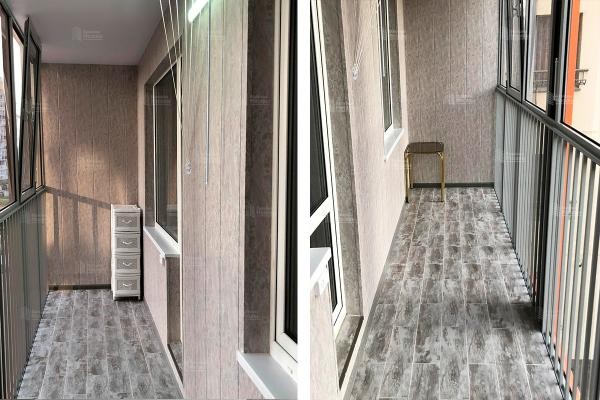 Отделка лоджии - керамическая плитка и ПВХ панели