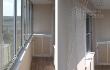 Ремонт лоджии с установкой алюминиевого раздвижного шкафа