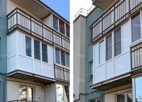 Ремонт балкона с остеклением и штукатуркой короед