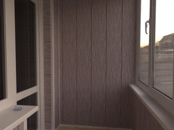 Ремонт стен лоджии МДФ панелями