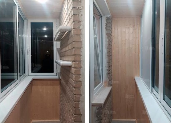 Полутеплое раздвижное остекление балкона с внешней отделкой профлистом