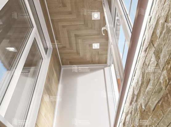 Балкон под ключ с отделкой декоративной плиткой