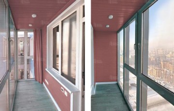 Отделка лоджии. Вагонка и ламинат