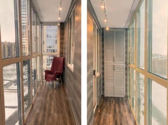 Отделка балкона панелями МДФ