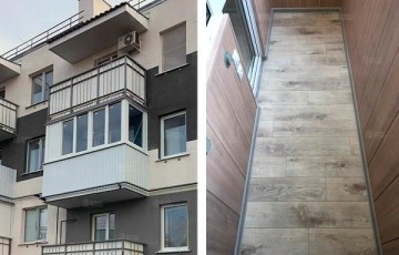 Остекление балкона размерами 3,10х0,8 м с внешней отделкой