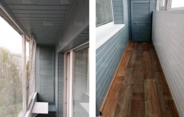 Ремонт балкона вагонкой и паркетом из липы