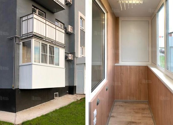 Ремонт П-образного балкона 3.3х0.8 м