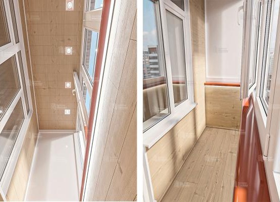 Расчет остекления балкона с отделкой натуральным деревом