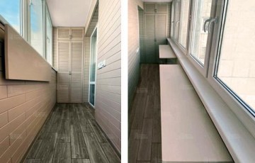 Остекление лоджии. Цена с отделкой натуральным деревом