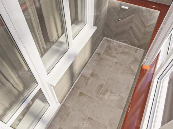 Остекление с отделкой ламинатом ПВХ панелями и плиткой