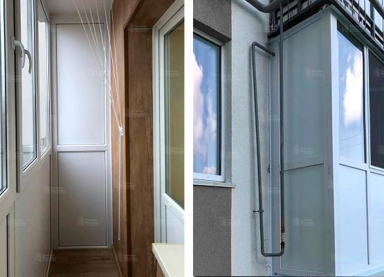 Ремонт балкона: кейс французского остекления с глухим цоколем из сэндвич-панелей