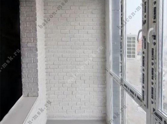 Отделка лоджии гипсовой плиткой