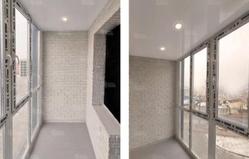 Отделка лоджии гипсовой плиткой