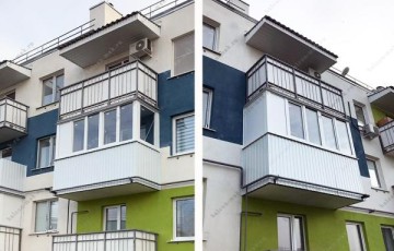 Остекление балкона размерами 3,10х0,8 м с внешней отделкой