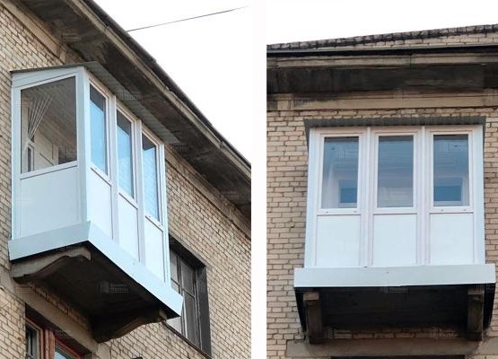 Ремонт балкона в сталинском доме: наш кейс французского остекления с крышей из профнастила и цоколем из сэндвич-панелей