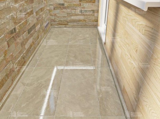 Балкон под ключ с отделкой декоративной плиткой