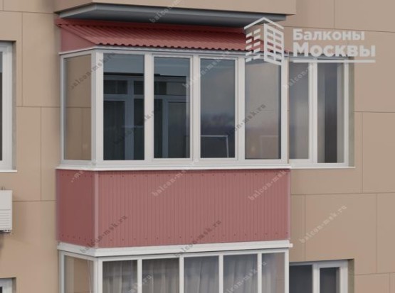 Остекление балкона ПВХ окнами Brusbox