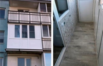 Ремонт балкона с остеклением и штукатуркой короед