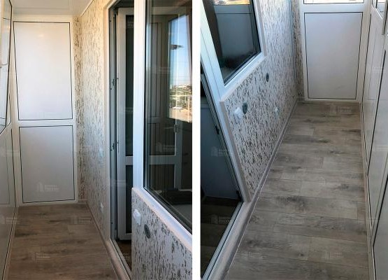 Ремонт балкона с остеклением и штукатуркой короед