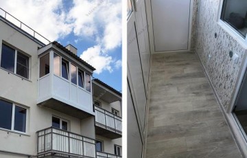 Ремонт П-образного балкона. Остекление и отделка короед