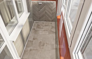 Остекление с отделкой ламинатом ПВХ панелями и плиткой