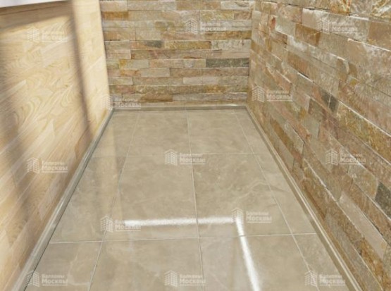 Балкон под ключ с отделкой декоративной плиткой