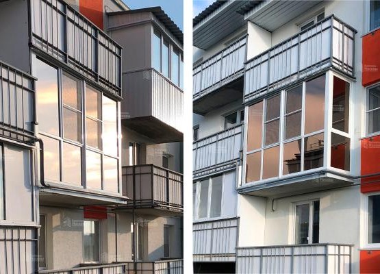  Балкон-витрина с панорамными стеклами и приватной тонировкой