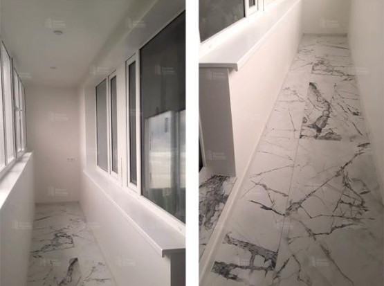 Отделка лоджии гипсокартоном и плиткой