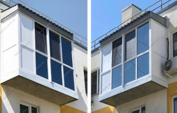 Ремонт балкона с установкой панорамного остекления с тонировкой