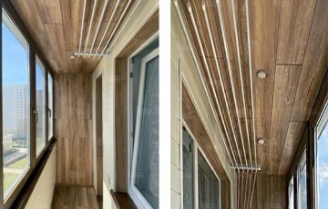 Ремонт балкона ламинатом и стеновым паркетом