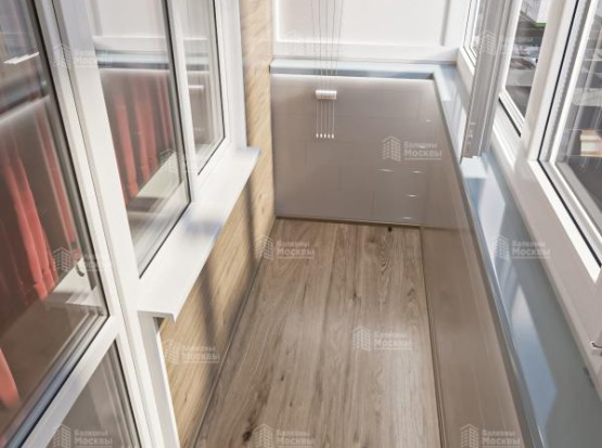 Балкон под ключ с остеклением и отделкой