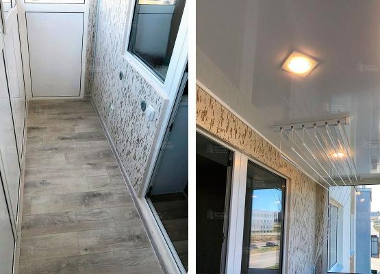Ремонт балкона с остеклением и штукатуркой короед