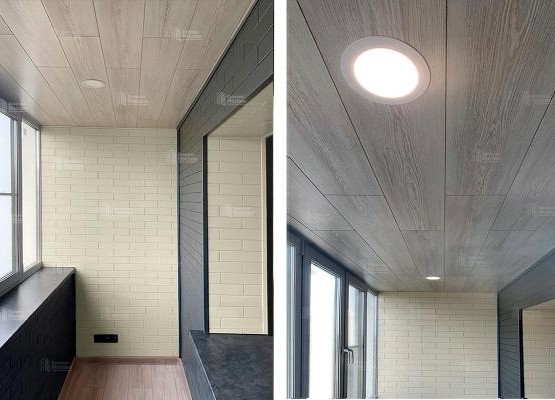 Балкон под ключ под совмещение с отделкой стеновым паркетом